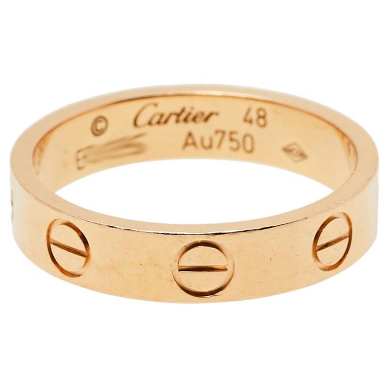 Cartier Love 18K Rose Gold Wedding Band Ring Size 48 at 1stDibs