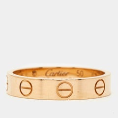 Cartier Love 18k Rose Gold Wedding Band Ring Size 50