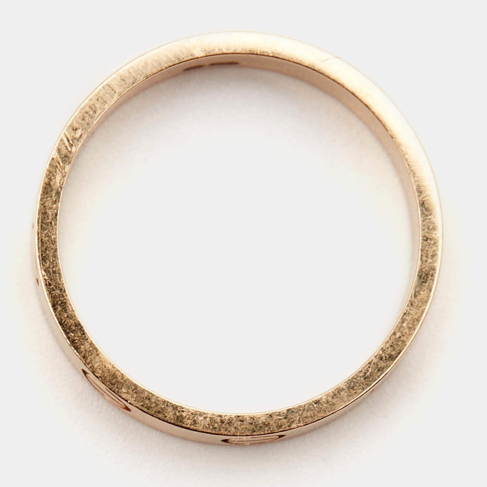 Cartier Love 18k Rose Gold Wedding Band Ring Size 50 For Sale 1