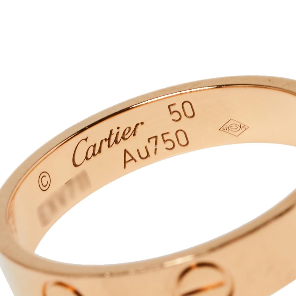 Cartier Love 18K Rose Gold Wedding Band Ring Size 50 1