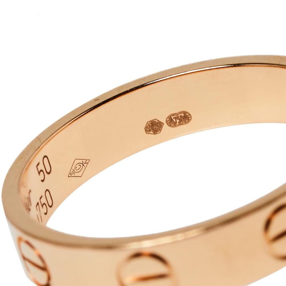 Cartier Love 18K Rose Gold Wedding Band Ring Size 50 2