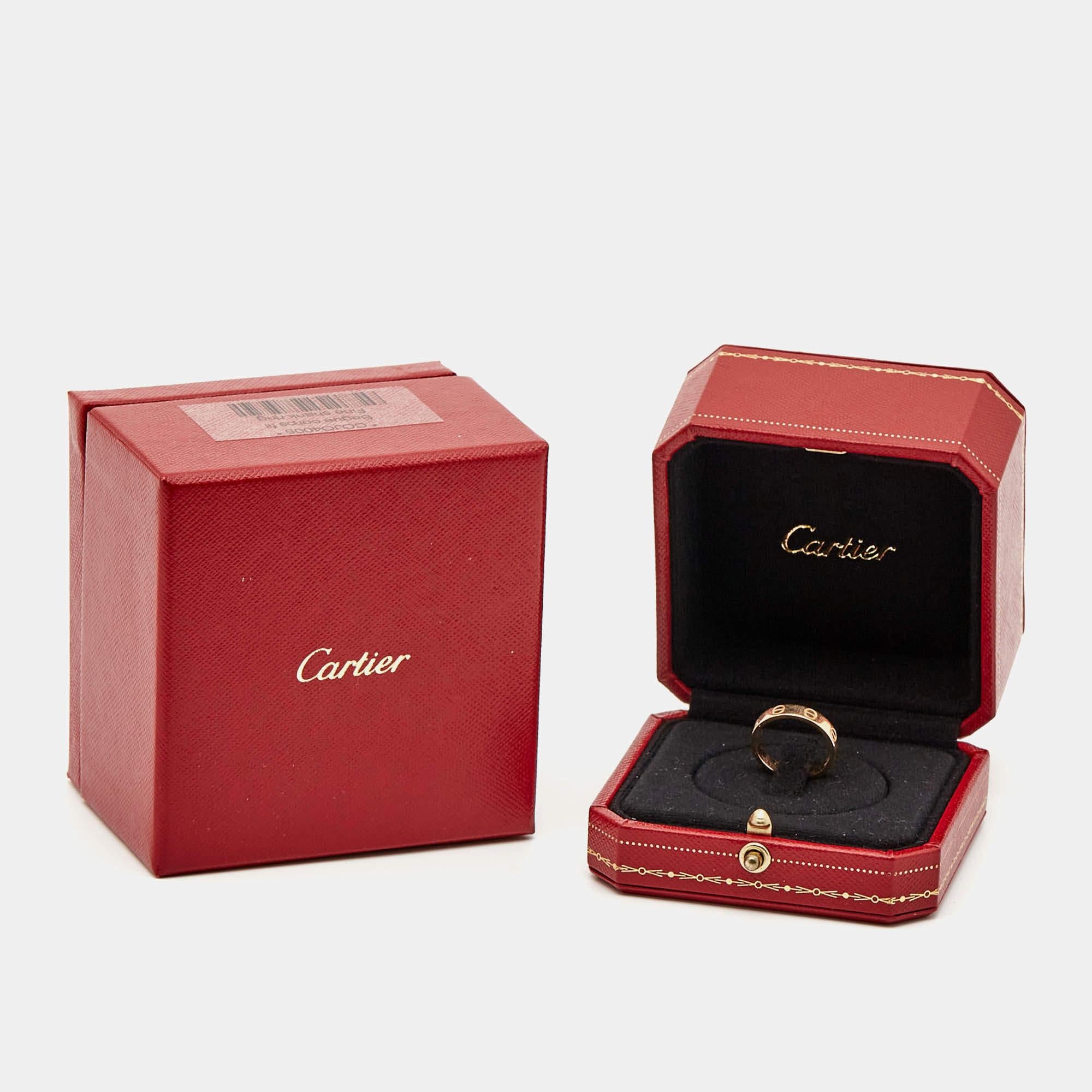 Cartier Love 18k Rose Gold Wedding Band Ring Size 50 For Sale 3