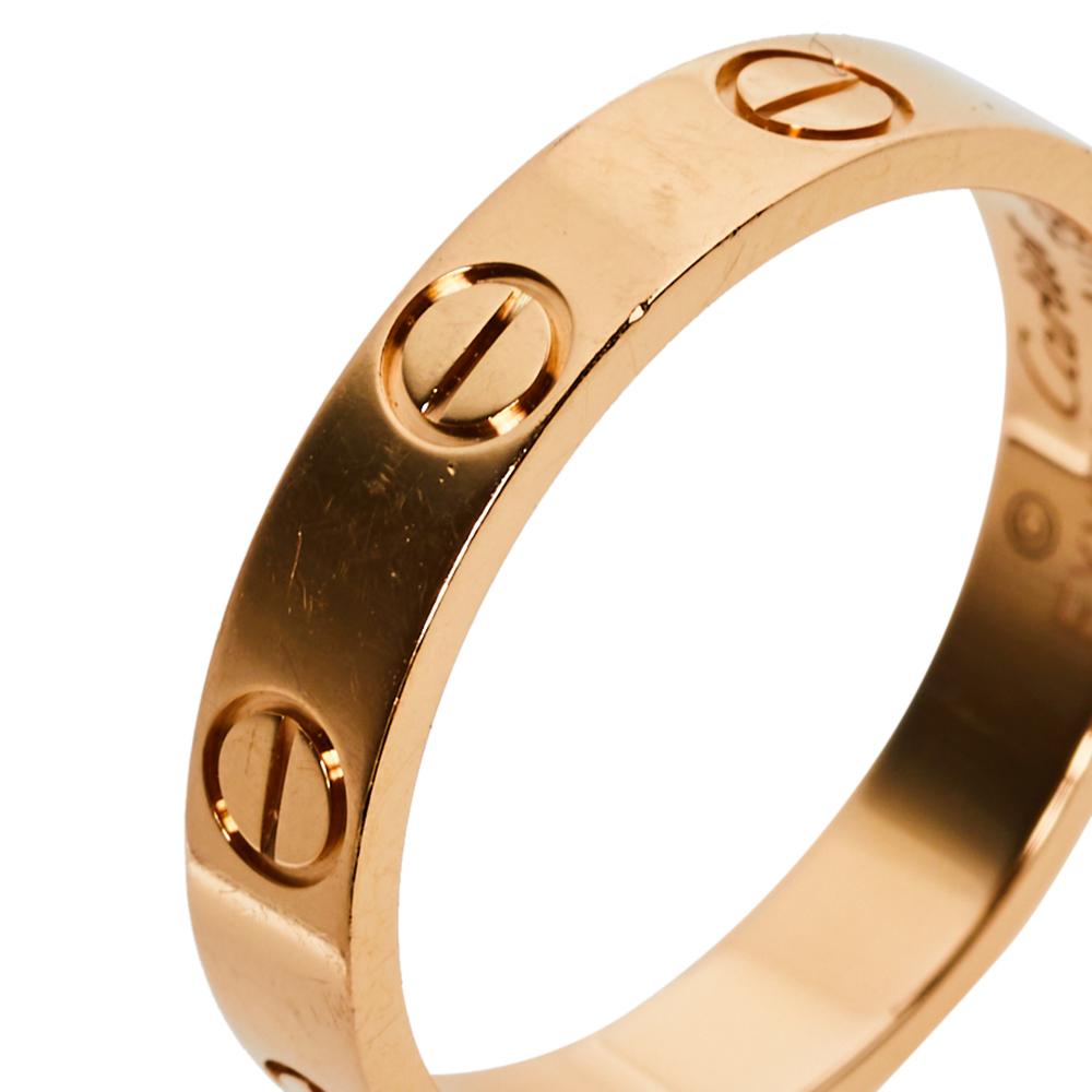 Cartier Love 18K Rose Gold Wedding Band Ring Size 50 3