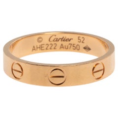 Cartier Love 18K Rose Gold Wedding Band Ring Size 52