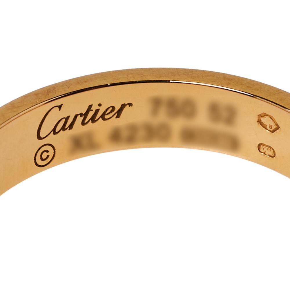 Cartier Love 18K Rose Gold Wedding Band Ring Size 52 In Good Condition In Dubai, Al Qouz 2