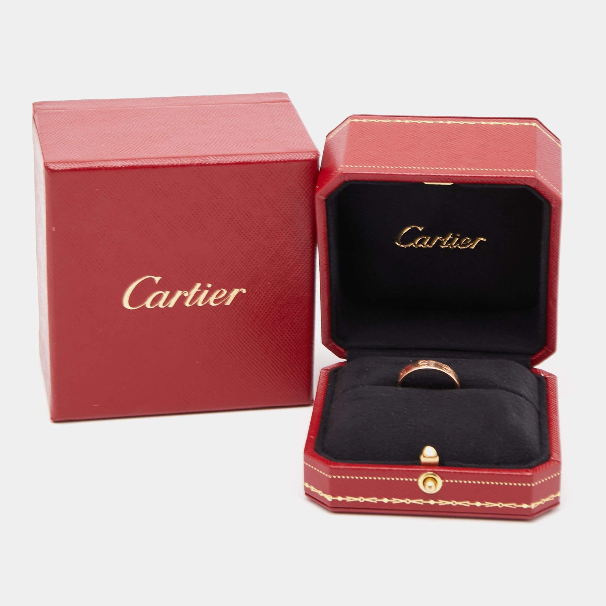 Cartier Love 18k Rose Gold Wedding Band Ring Size 52 2
