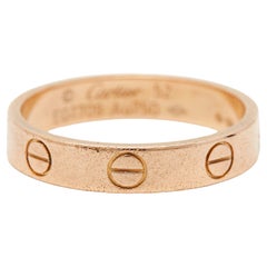 Cartier Love 18k Rose Gold Wedding Band Ring Size 52
