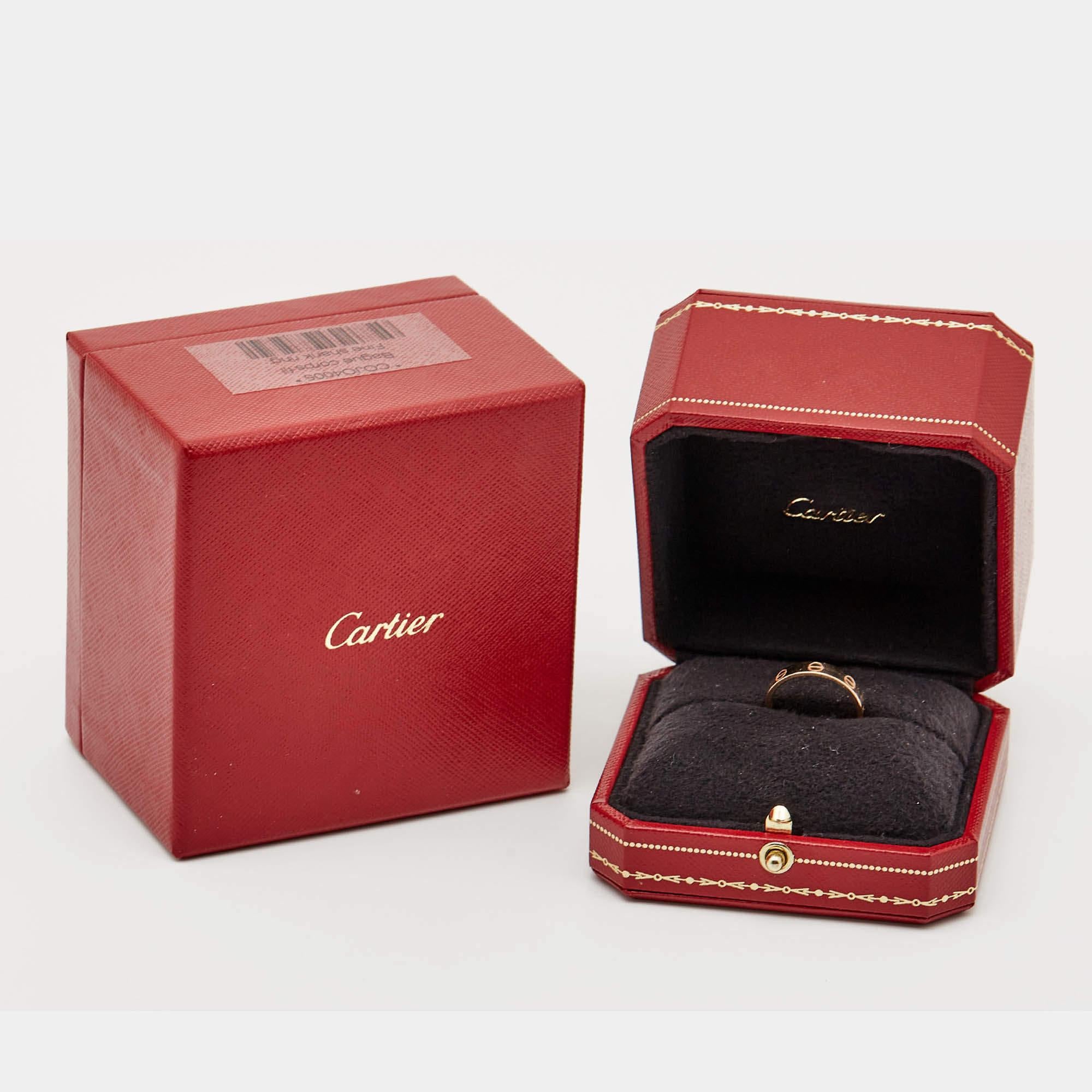 Cartier Love 18k Rose Gold Wedding Band Ring Size 53 2