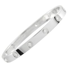 Cartier LOVE 18K White Gold 10-Diamond Bracelet CA10-040826