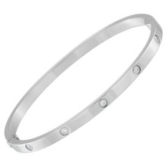 Cartier LOVE 18K White Gold 10 Diamond Bracelet  Size 17 CA27-011326