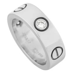 Anello Cartier Love in oro bianco 18k con tre diamanti