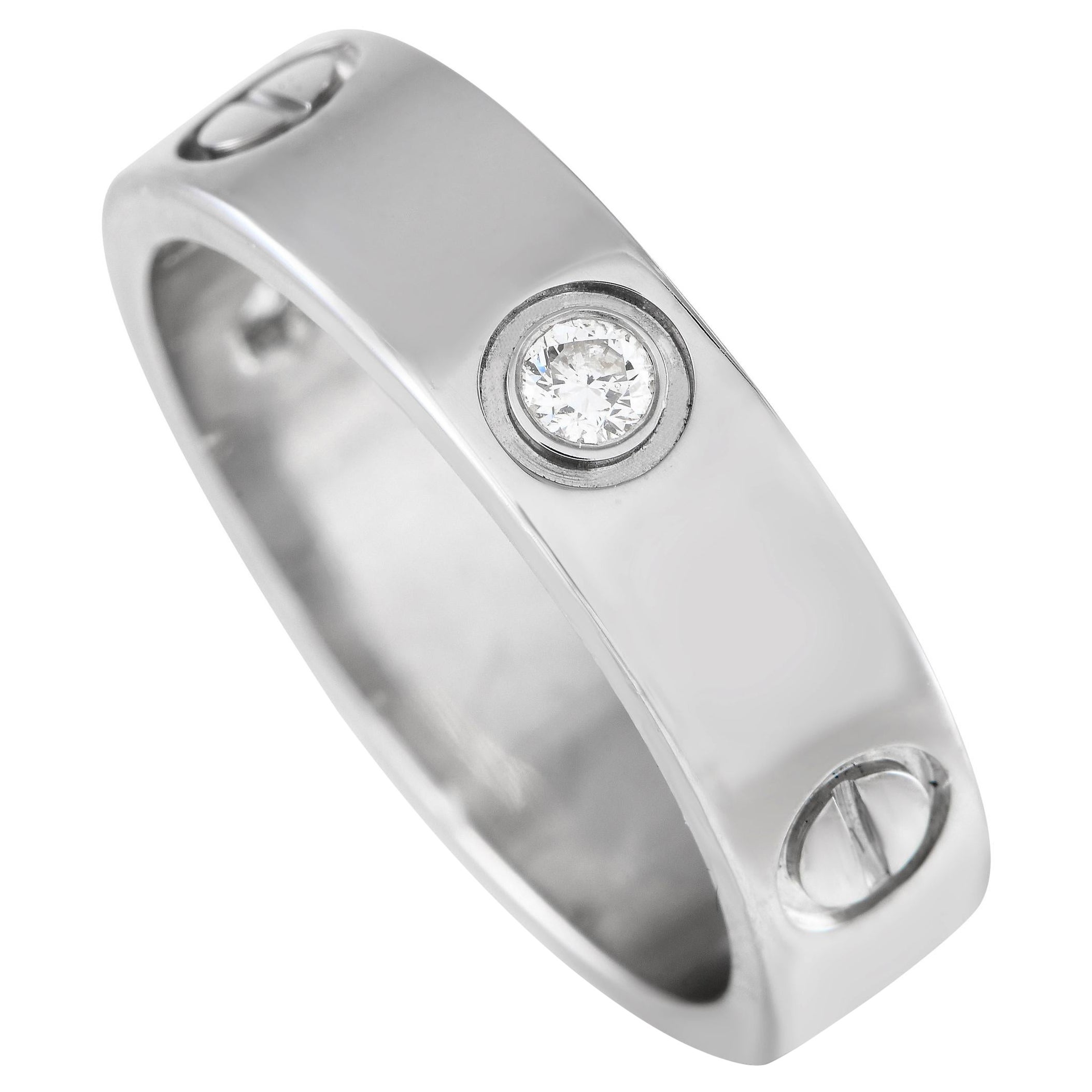 Cartier LOVE 18K White Gold 3 Diamond Ring