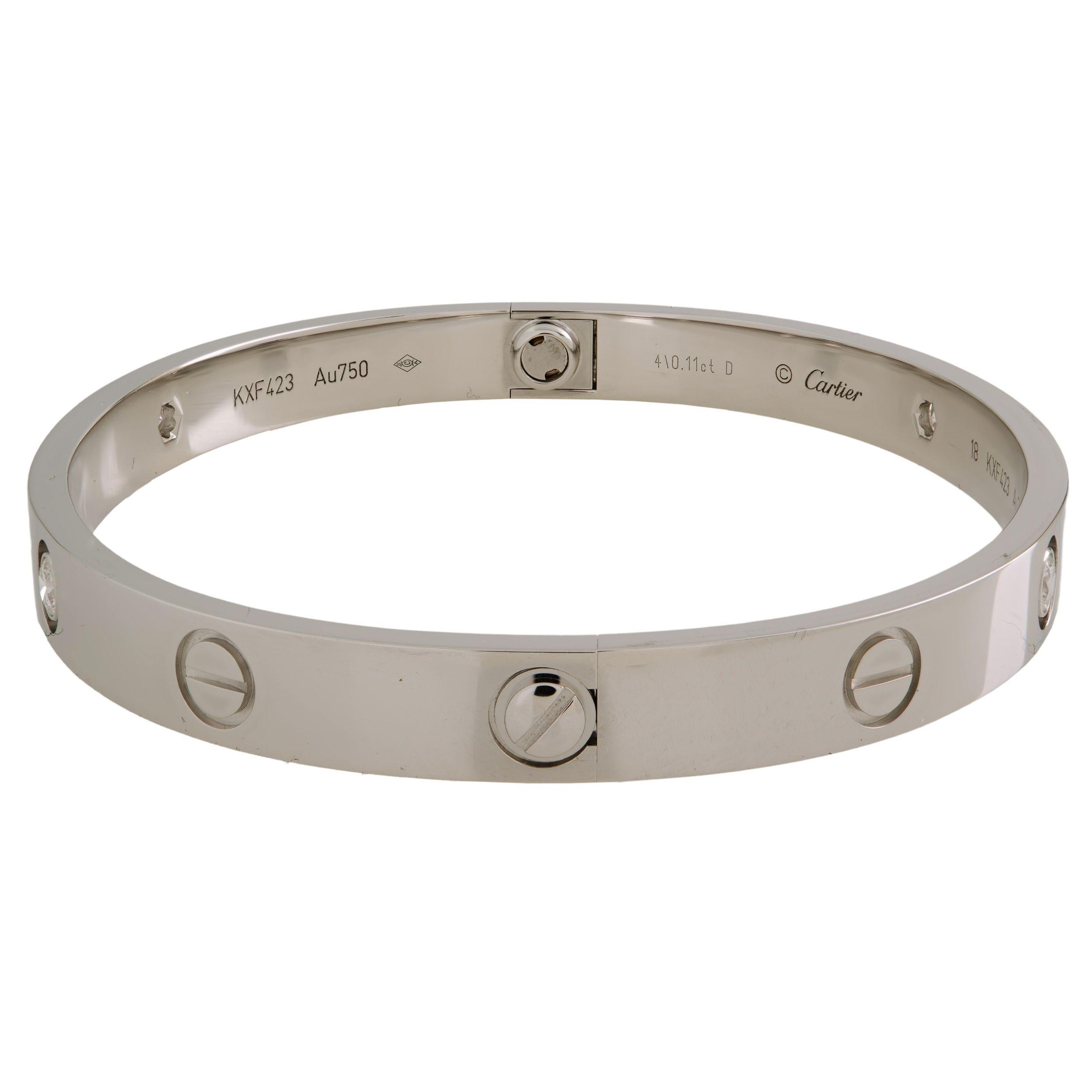 cartier love bracelet 4 diamonds white gold
