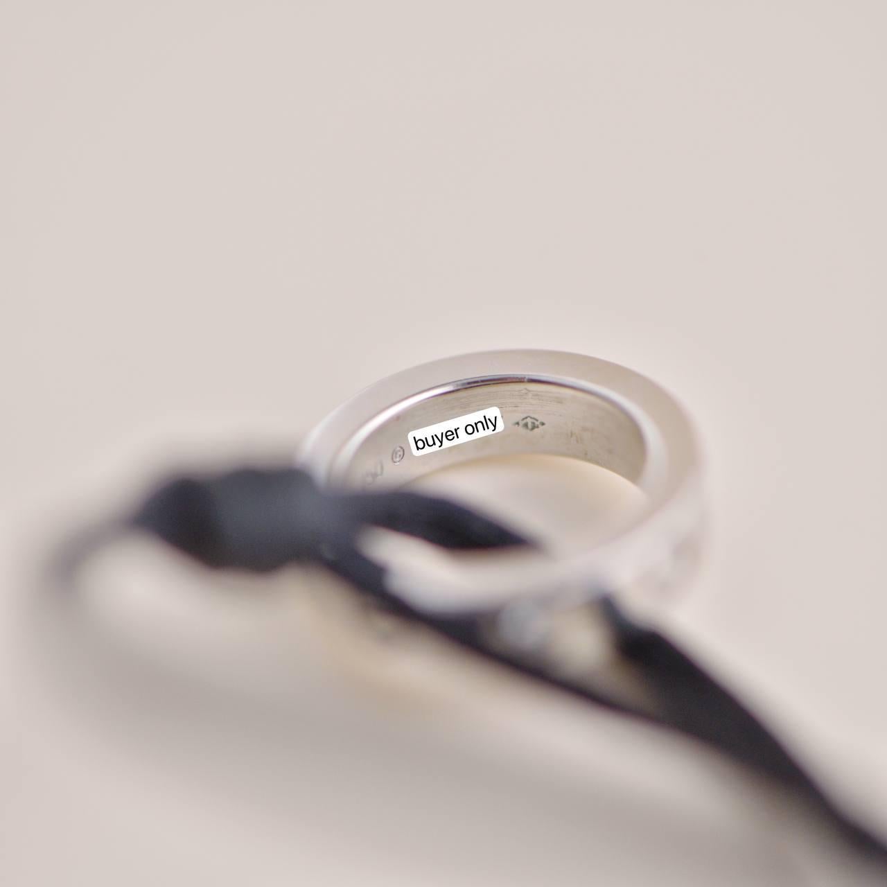Cartier Love 18k White Gold 4 Diamond Sevres Porcelain Black Cord Bracelet 2