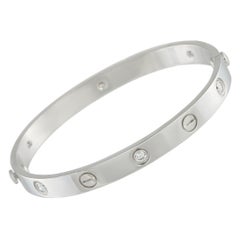 Cartier LOVE 18K White Gold 6-Diamond Bracelet
