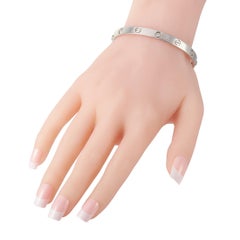 Cartier LOVE 18 Karat White Gold 6 Diamond Bracelet with Screwdriver
