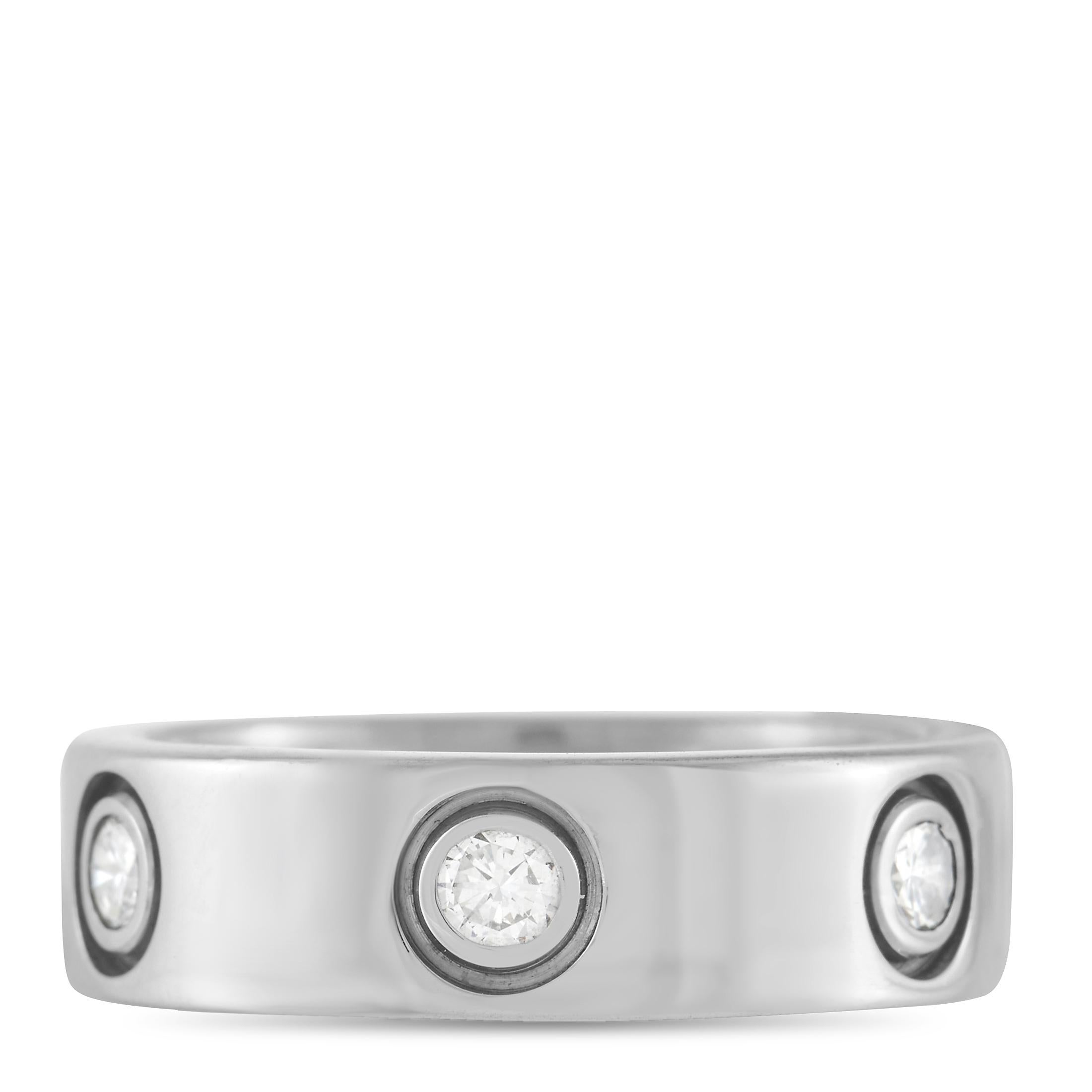 cartier 750 ring 52833a white gold