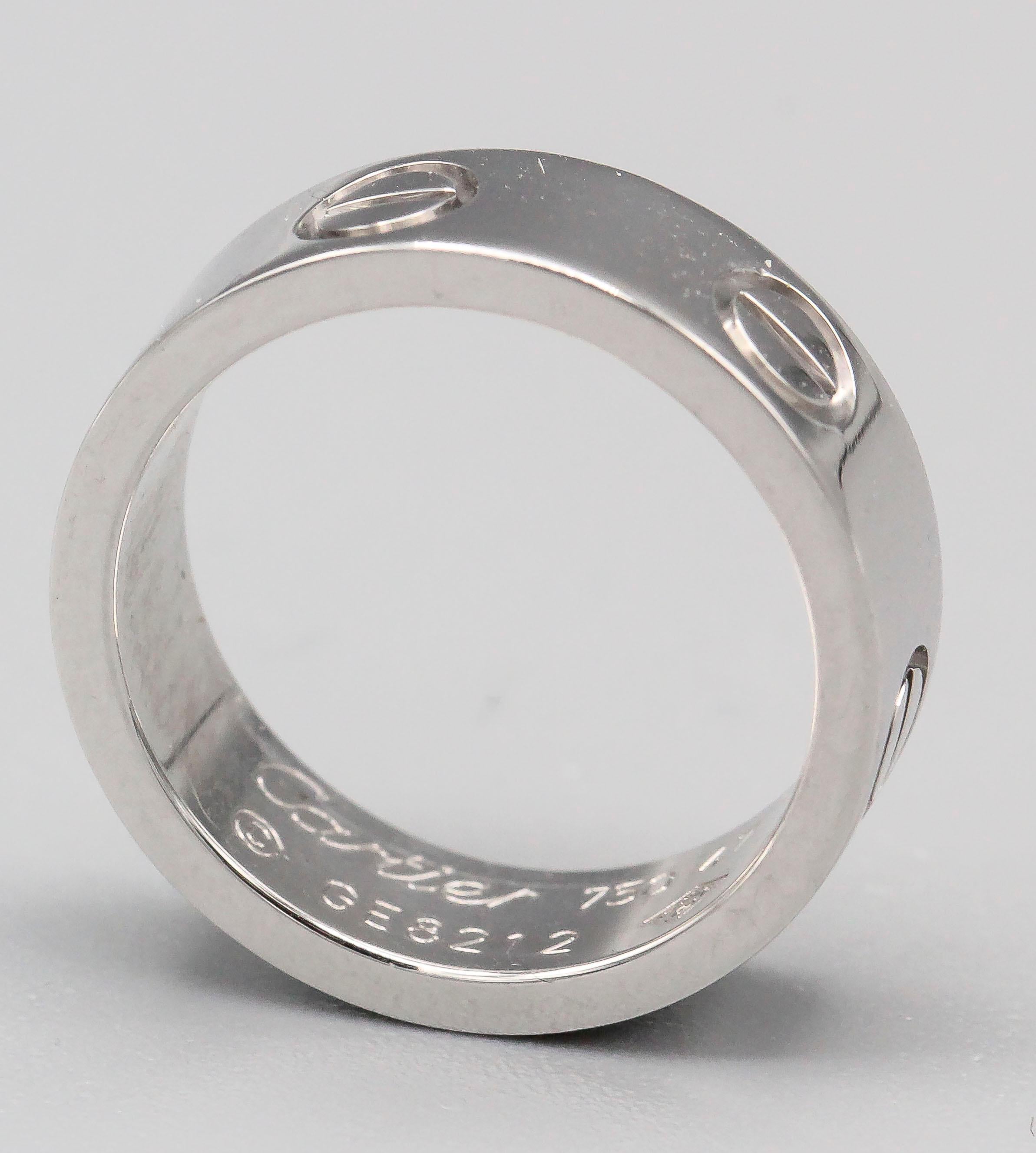 cartier 750 ring 52833a white gold