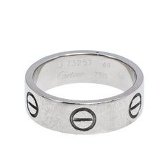 Cartier Love 18K White Gold Band Ring Size 49