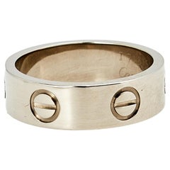 Cartier Love 18K White Gold Band Ring Size 50