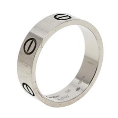 Cartier Love 18K White Gold Band Ring Size 58