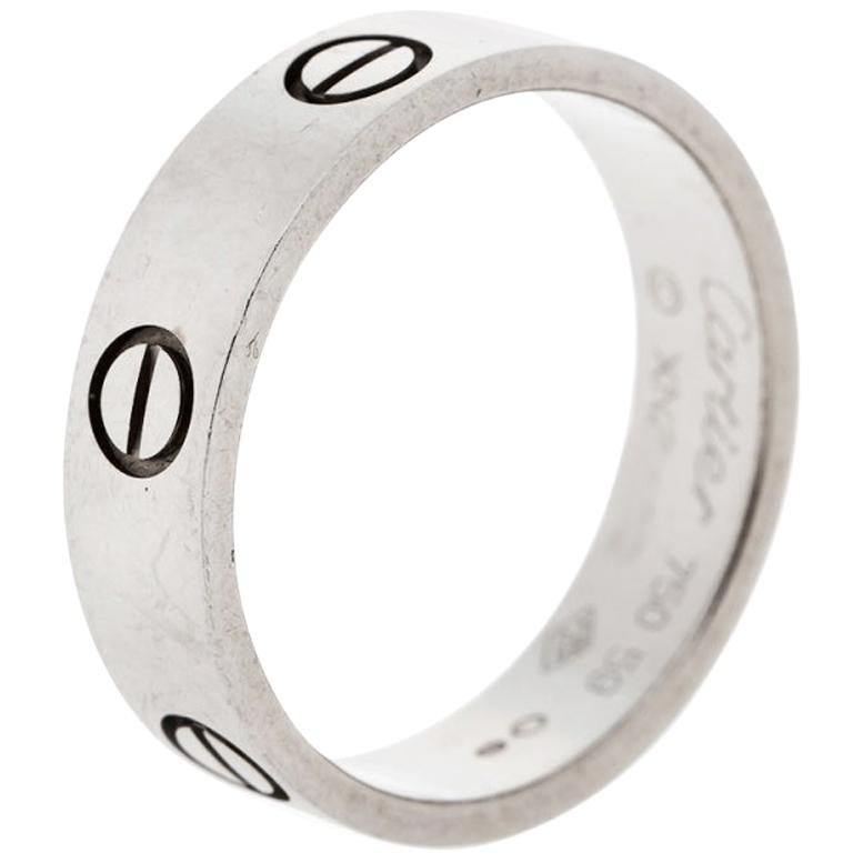 Cartier Love 18K White Gold Band Ring Size 59