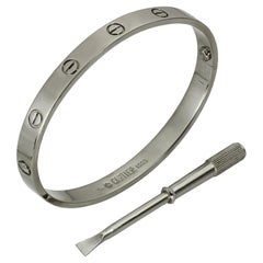 Cartier Love Armreif aus 18 Karat Weißgold – Aufbewahrungsbeutel