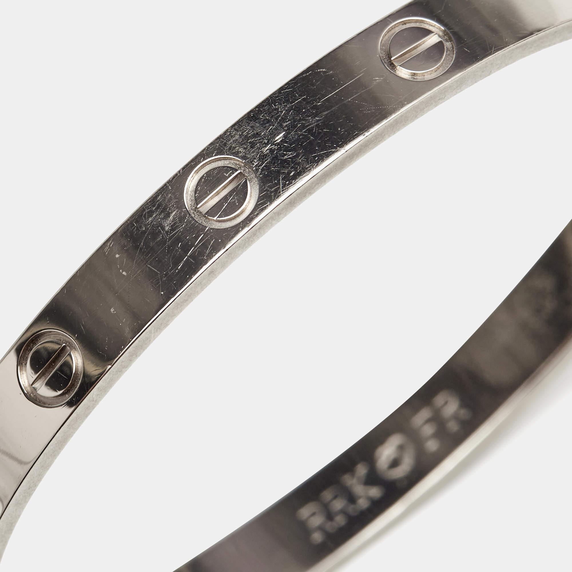 Cartier Love Armband aus 18 Karat Weißgold 17 Damen