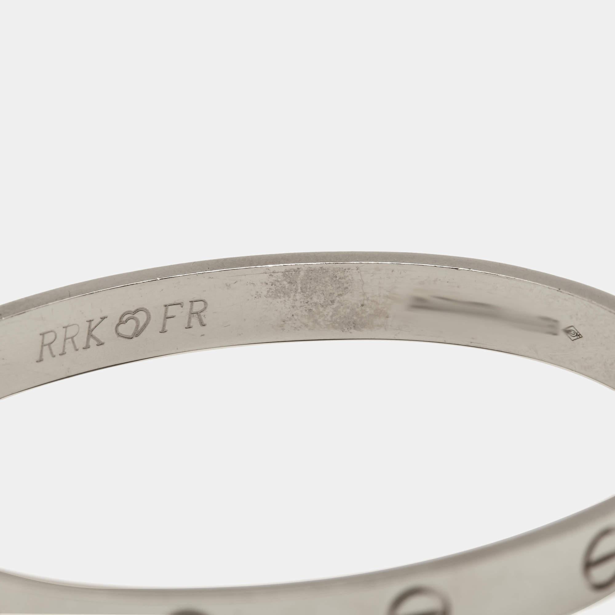 Cartier Love Armband aus 18 Karat Weißgold 17 3