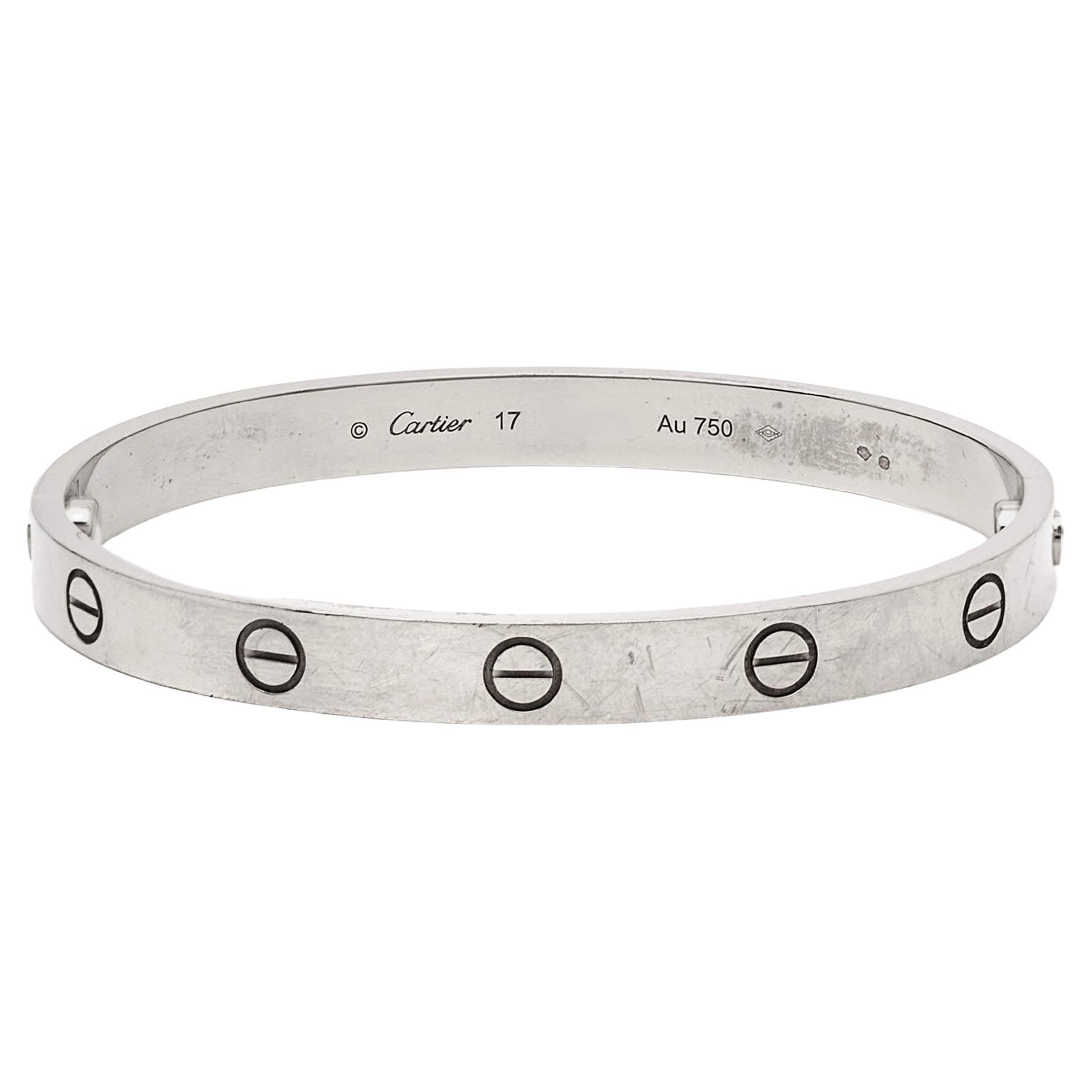 Cartier Love 18k White Gold Bracelet 17