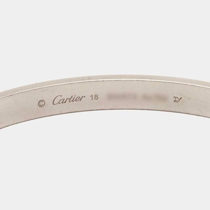 Mouvement esthétique Cartier Bracelet Love en or blanc 18 carats 18 carats