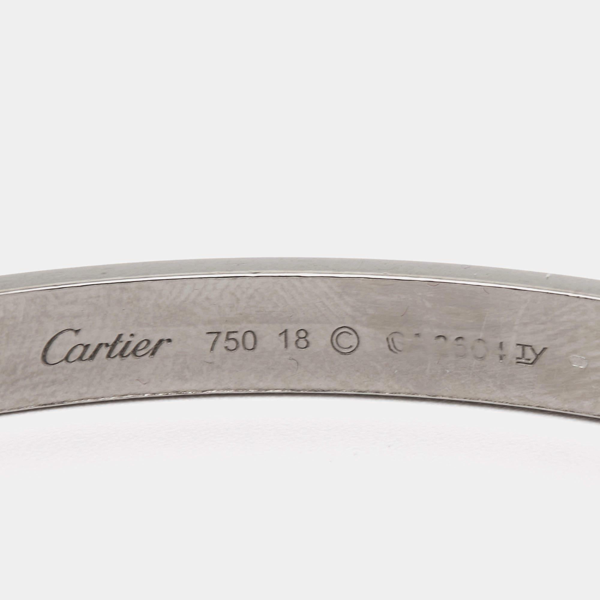 Mouvement esthétique Cartier Bracelet Love en or blanc 18 carats 18 carats