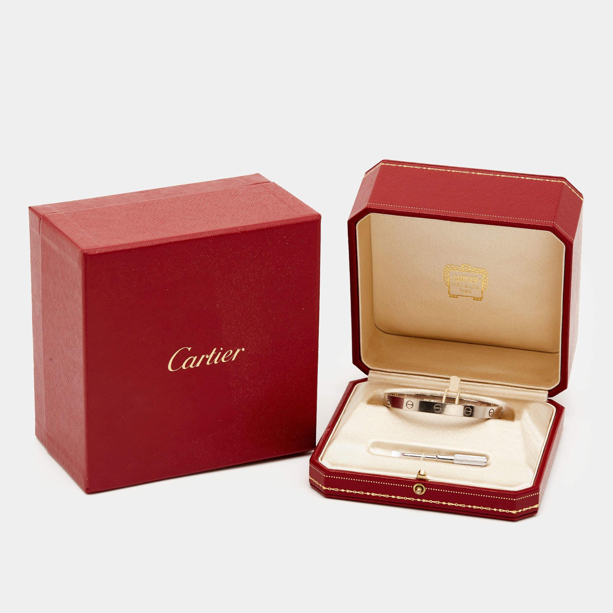 Cartier Love 18k White Gold Bracelet 18 3