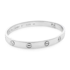 Cartier Love 18 Karat White Gold Bracelet Old Style