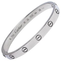 Cartier Love 18K White Gold Bracelet Size 16