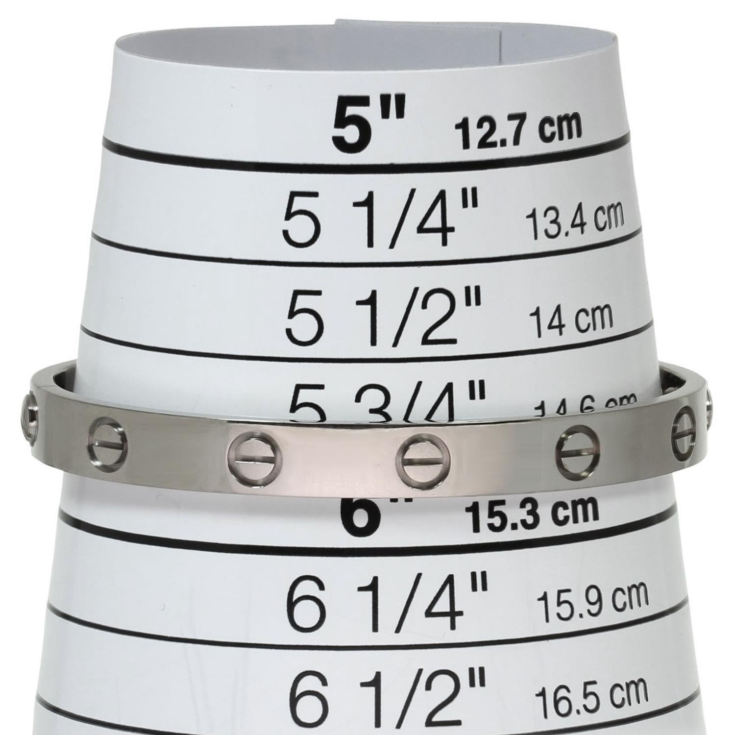 cartier bracelet size chart