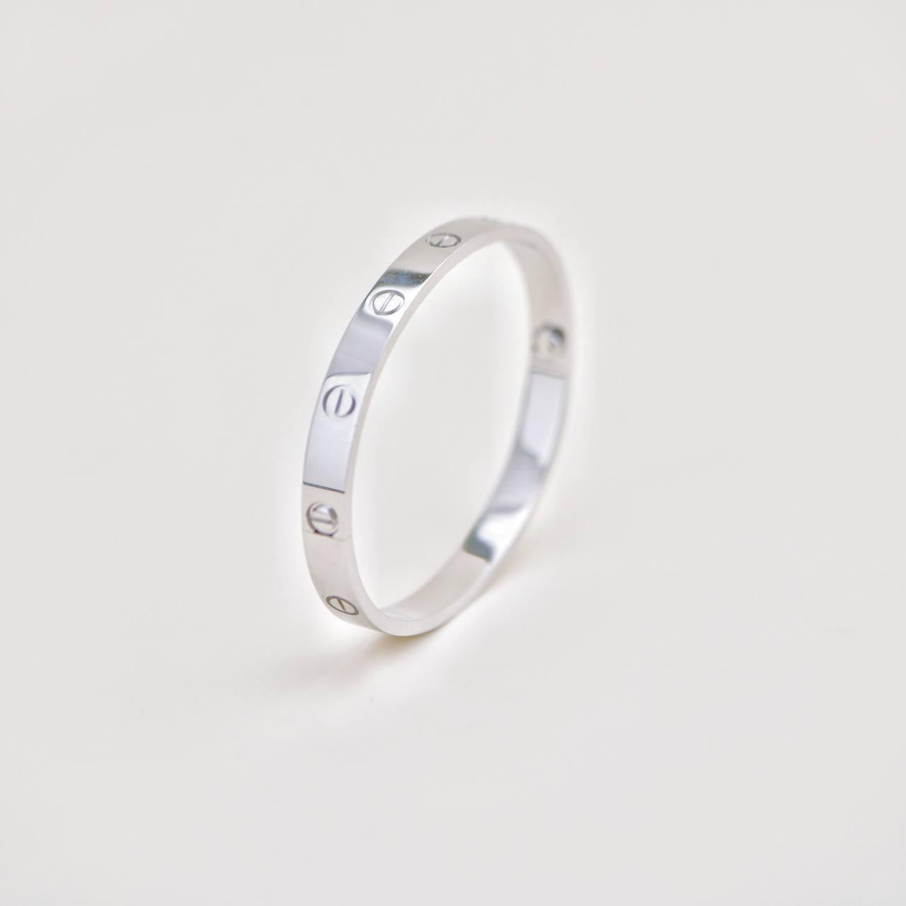Cartier Love 18k White Gold Bracelet Size 17 1