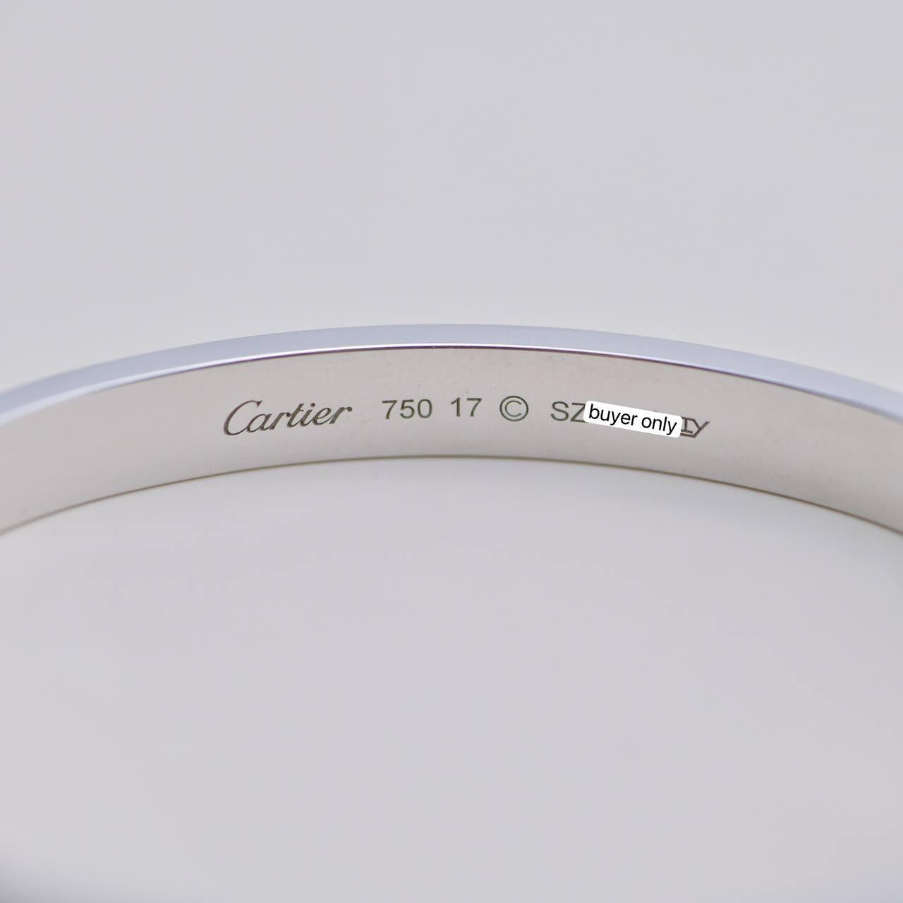 Cartier Love Pulsera Oro Blanco 18K Talla 17 en venta 1