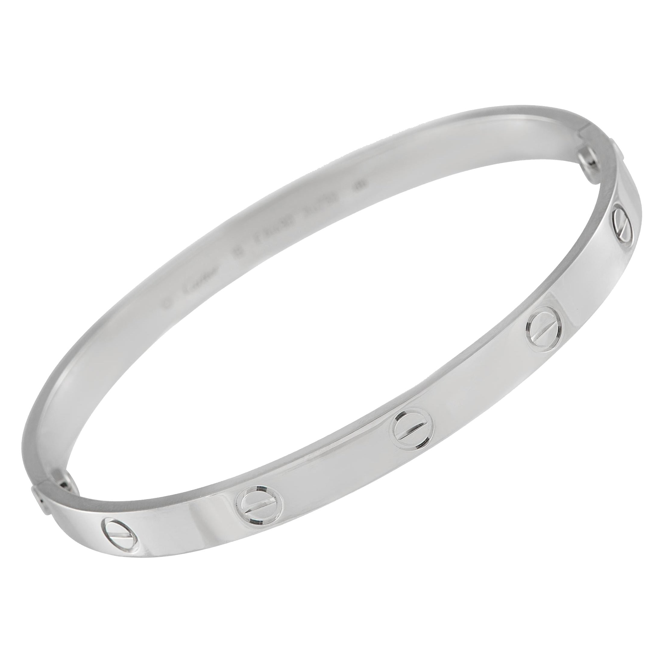 Cartier LOVE 18K White Gold Bracelet Size 19