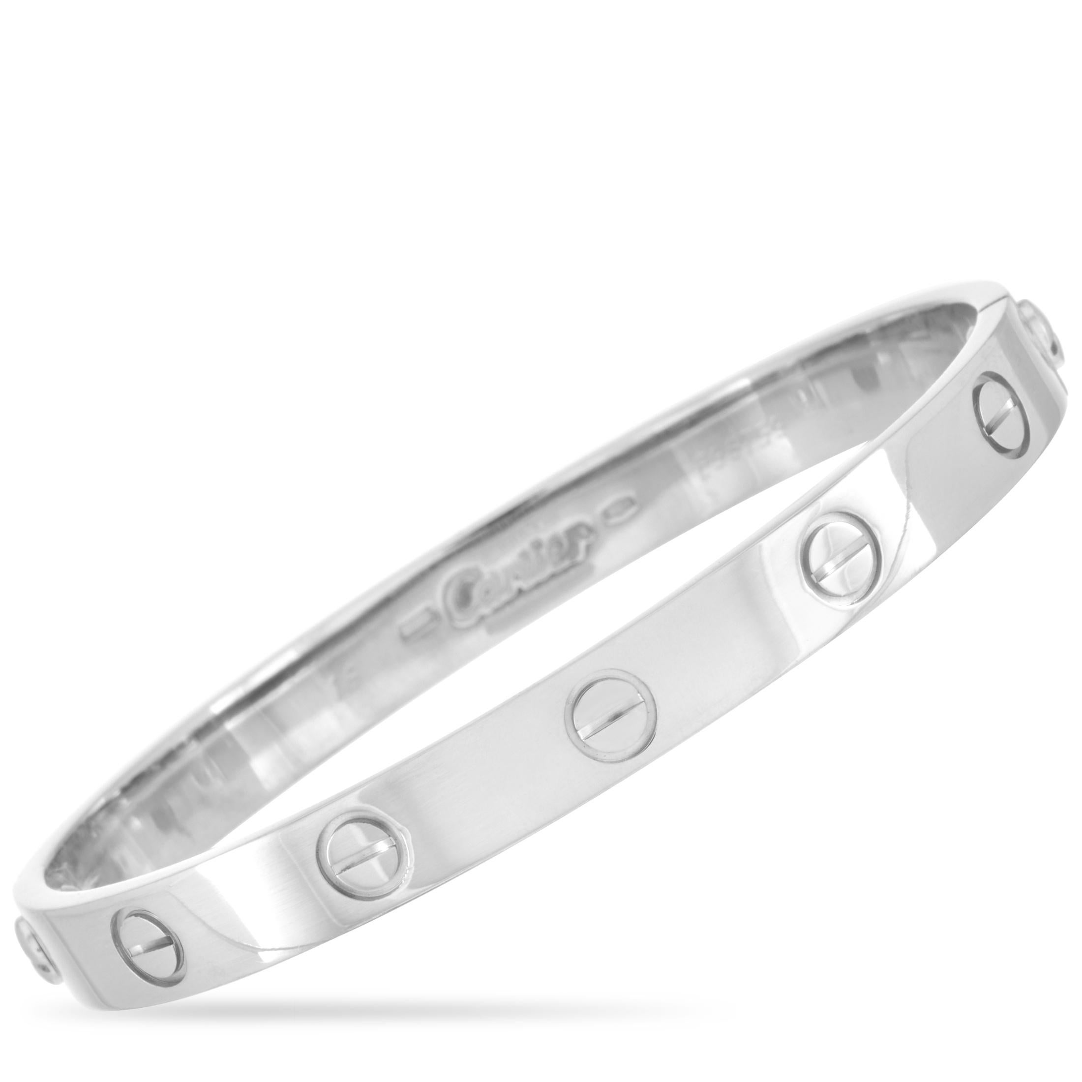 Women's Cartier LOVE 18K White Gold Bracelet with Screwdriver