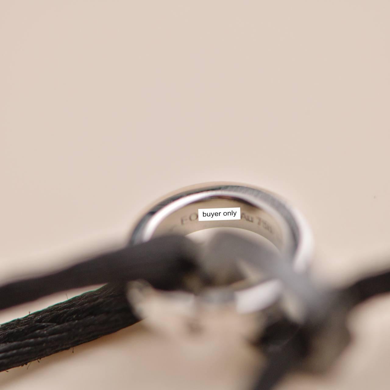 Brilliant Cut Cartier Love 18K White Gold Ceramic 4 Diamonds Black Silk Cord Bracelet
