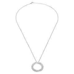 Cartier Love 18K White Gold Circle Pendant Necklace