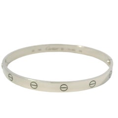 Cartier LOVE 18k White Gold Classic Model Size 20 Bangle Bracelet In Stock