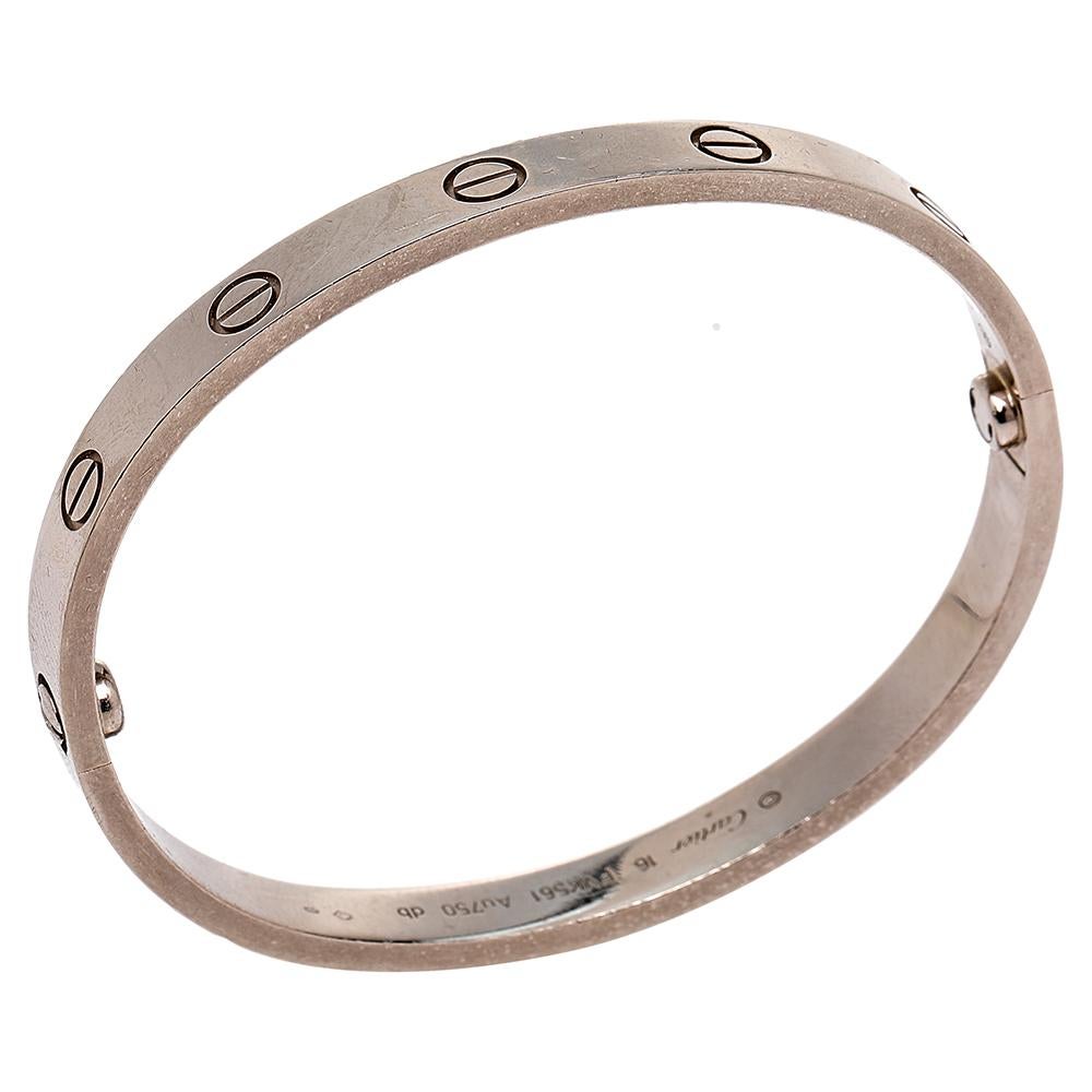  Cartier Love Bracelet manchette en or blanc 18 carats 16 Pour femmes 