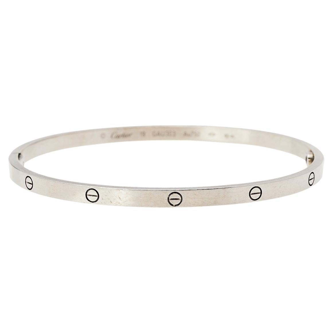 Cartier Love 18K White Gold Cuff Bracelet 19