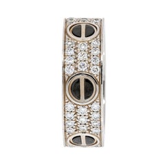 Cartier Love 18K White Gold Diamond and Black Ceramic Band Ring