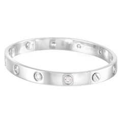 Cartier Love 18K White Gold Diamond Bangle Bracelet