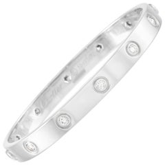 Cartier LOVE 18K White Gold Diamond Bangle Bracelet