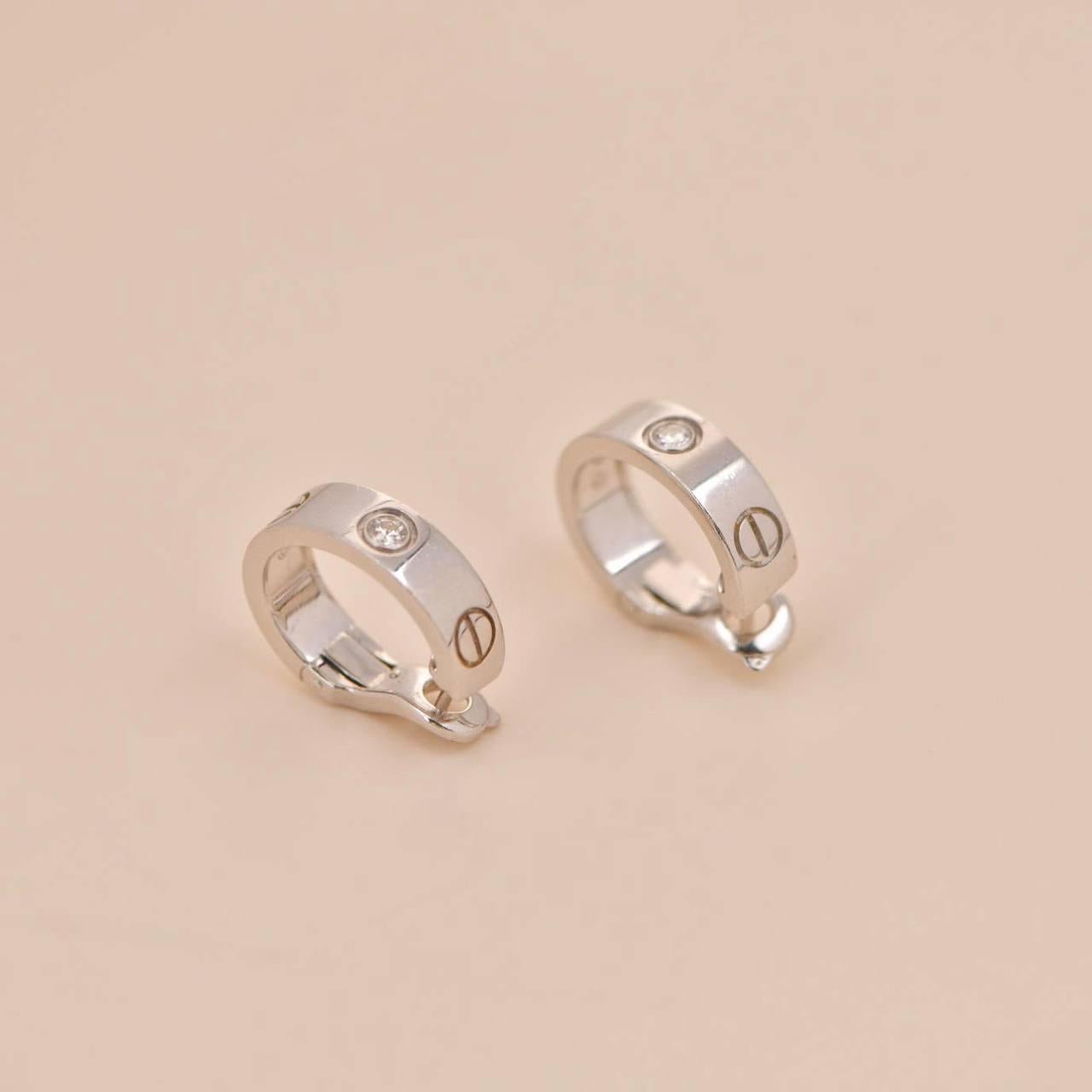 Cartier Love 18k White Gold Diamond Earrings 2