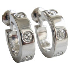 Cartier Love 18k White Gold Diamond Hoop Earrings, 0.45 Carat